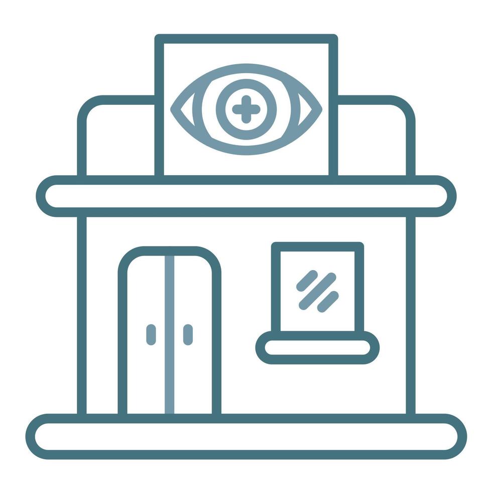 Optometry Clinic Line Two Color Icon vector