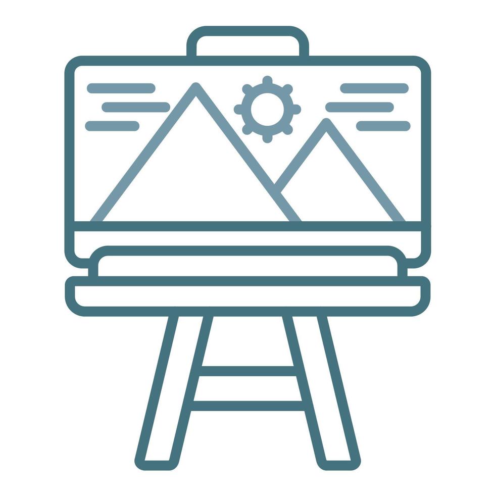 Canvas And Easel Line Two Color Icon vector