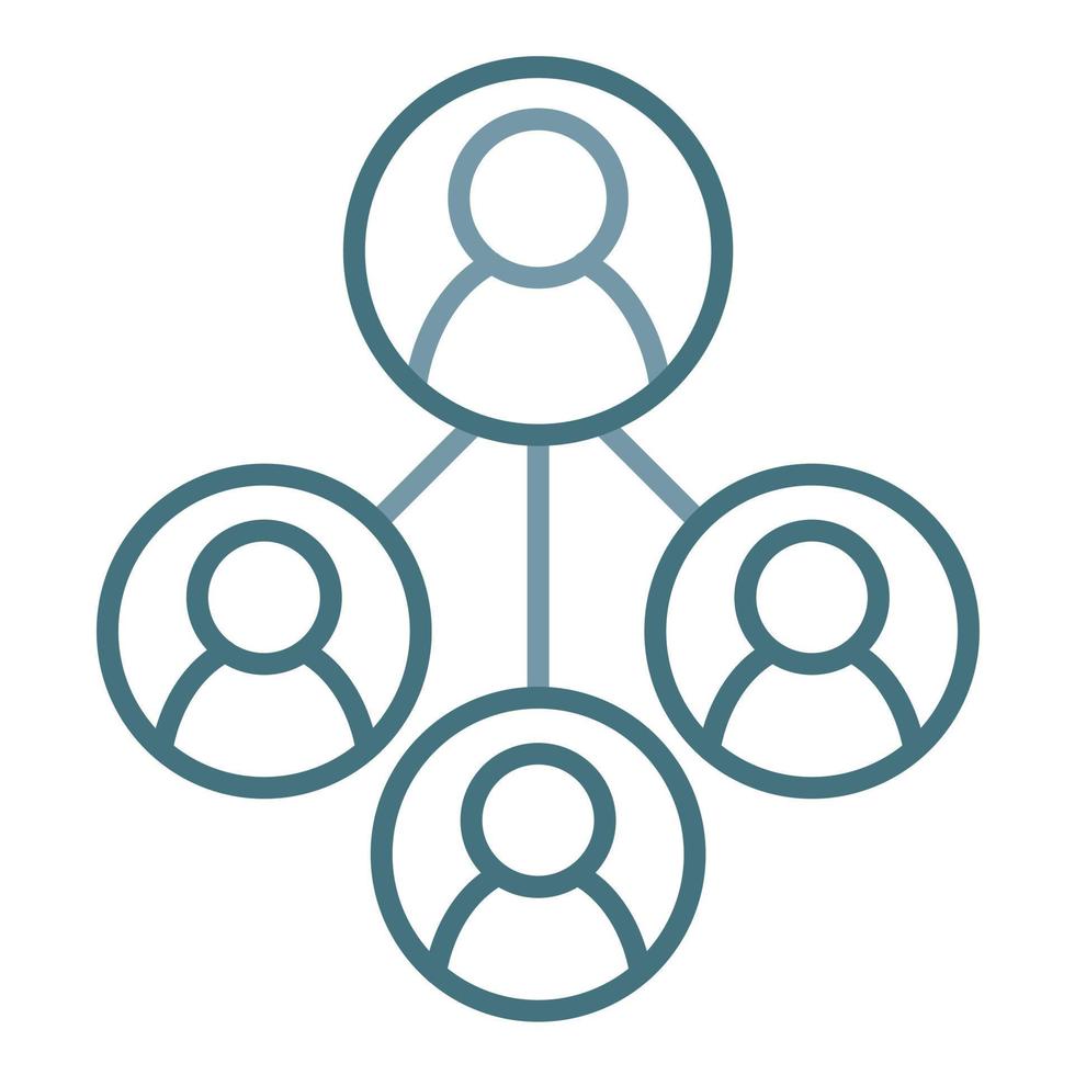 Delegation Of Work Line Two Color Icon vector