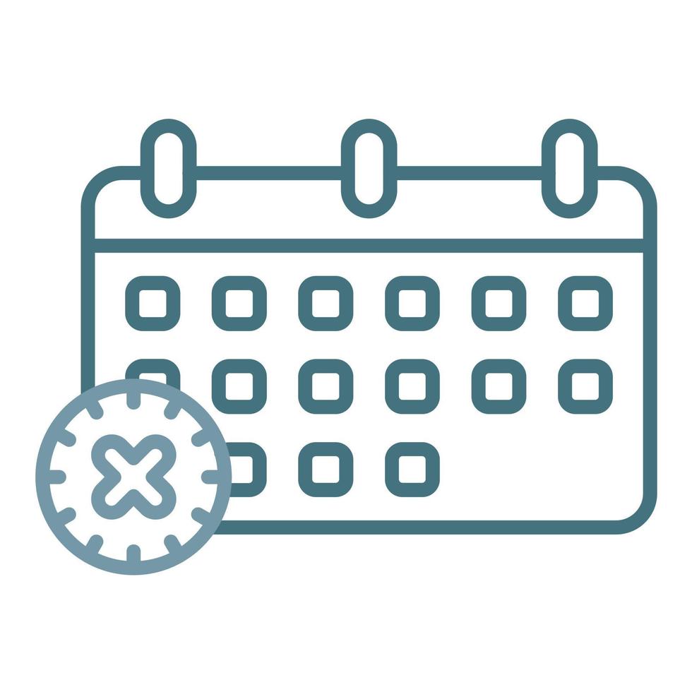 Deadline Line Two Color Icon vector