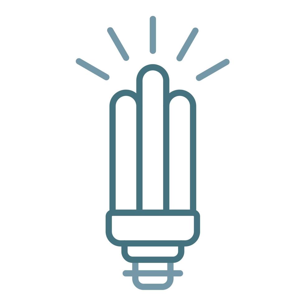 Fluorescent Light Bulb Line Two Color Icon vector