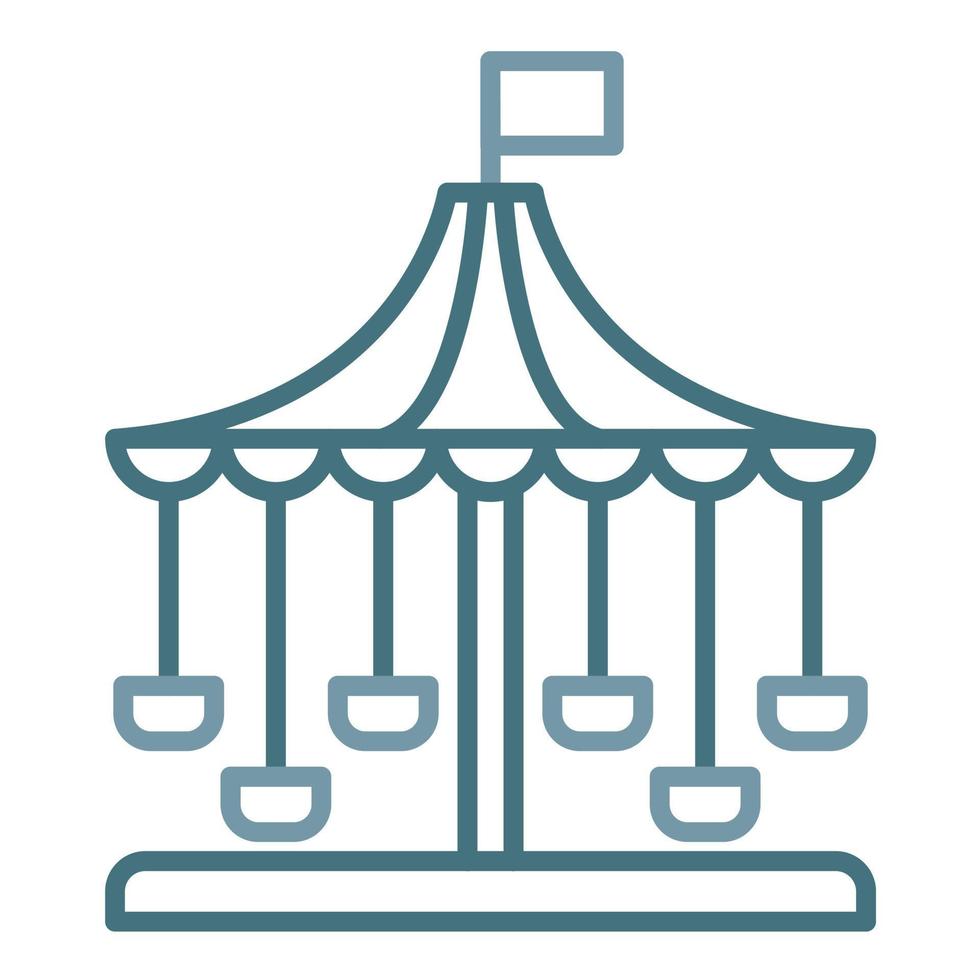 Merry Go Round Line Two Color Icon vector