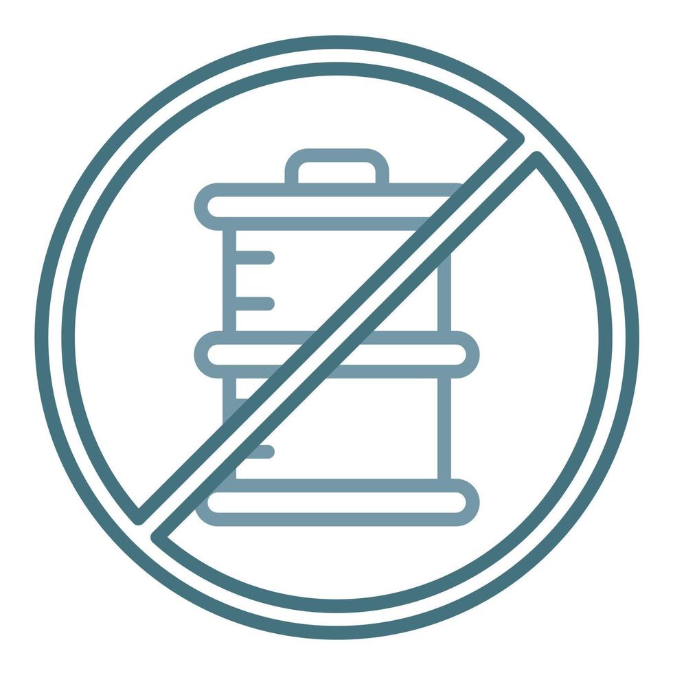 No Fossil Fuels Line Two Color Icon vector