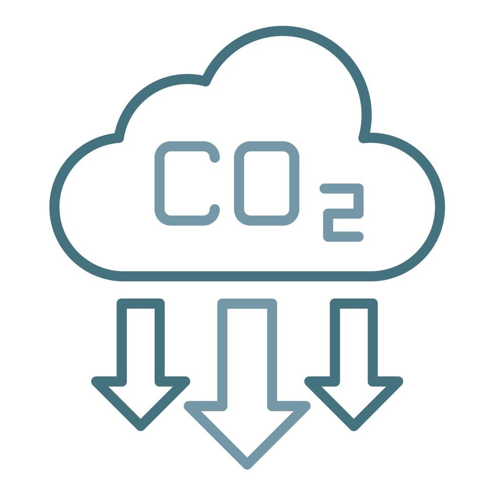 Reduce Co2 Emissions Line Two Color Icon vector