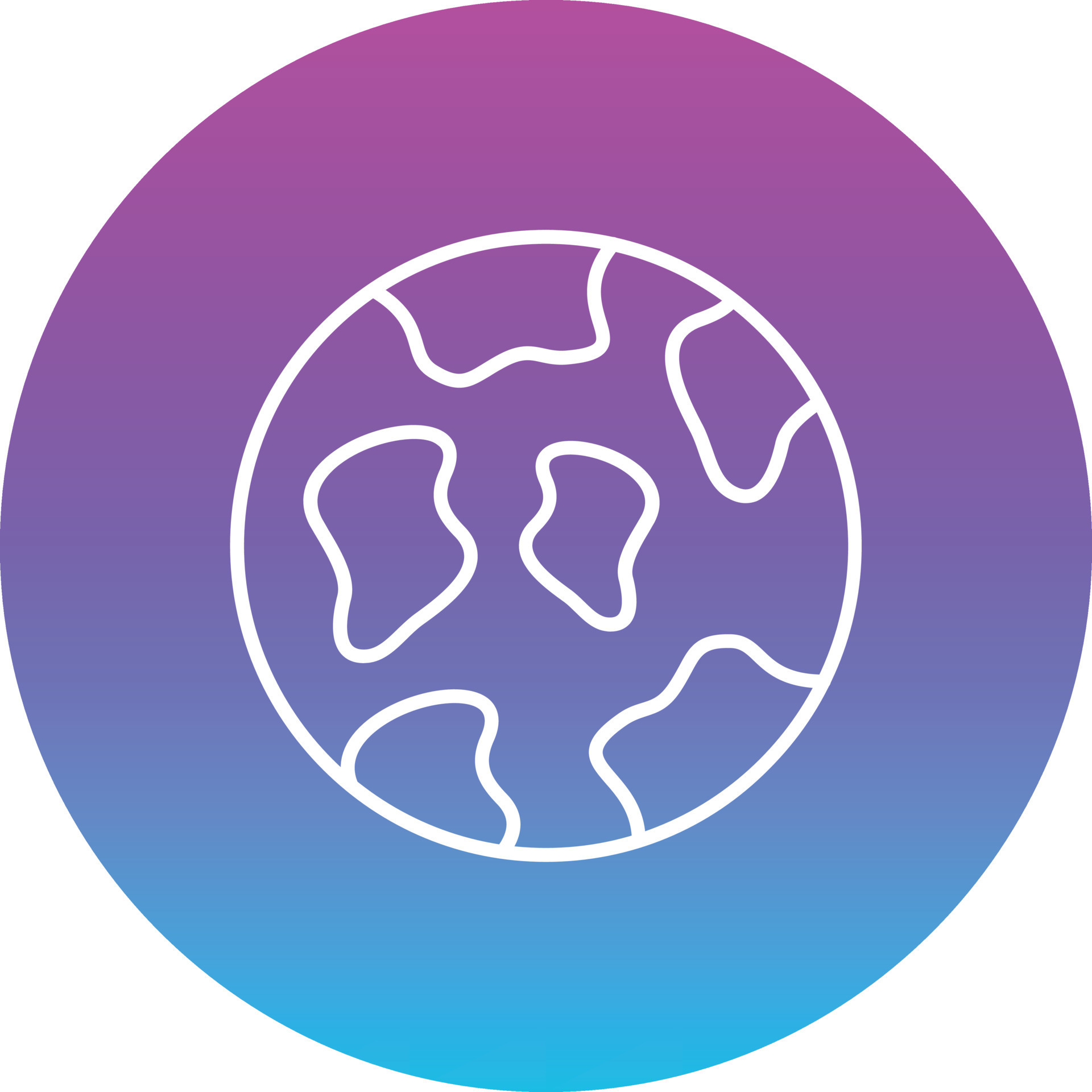 Earth Gradient Circle Line Inverted Icon 16844103 Vector Art at Vecteezy
