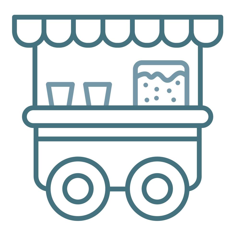 Popcorn Stall Line Two Color Icon vector