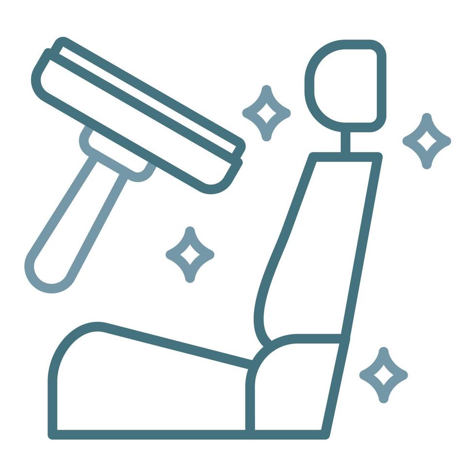 Seat Cleaning Line Two Color Icon vector