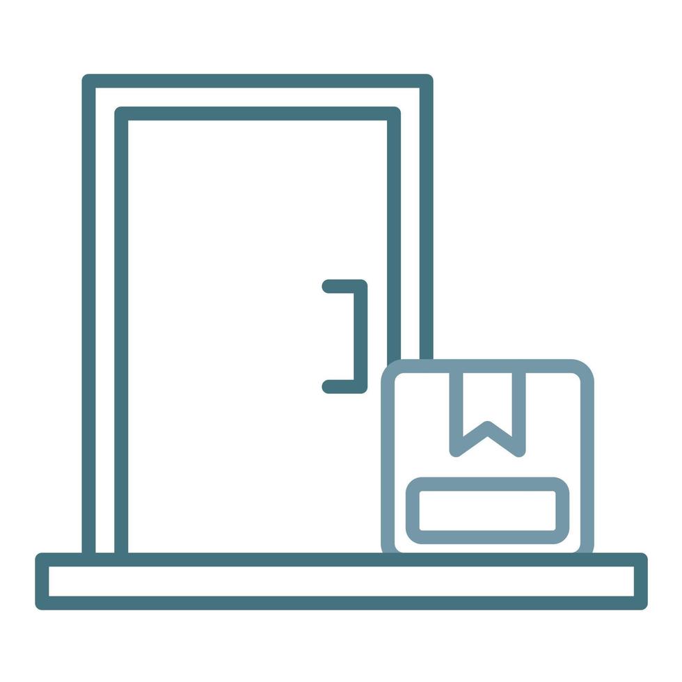 Delivery On Doorstep Line Two Color Icon vector