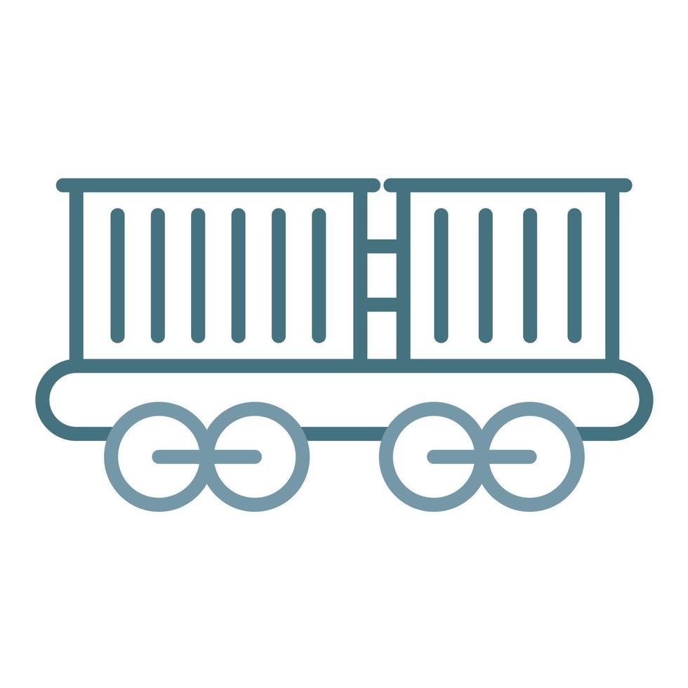 Cargo Train Line Two Color Icon vector