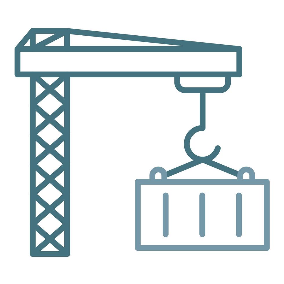 Container Crane Line Two Color Icon vector