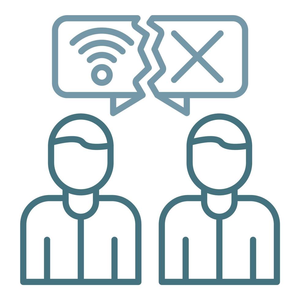 Digital Divide Line Two Color Icon vector