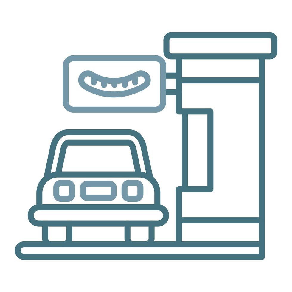 Drive Thru Line Two Color Icon vector