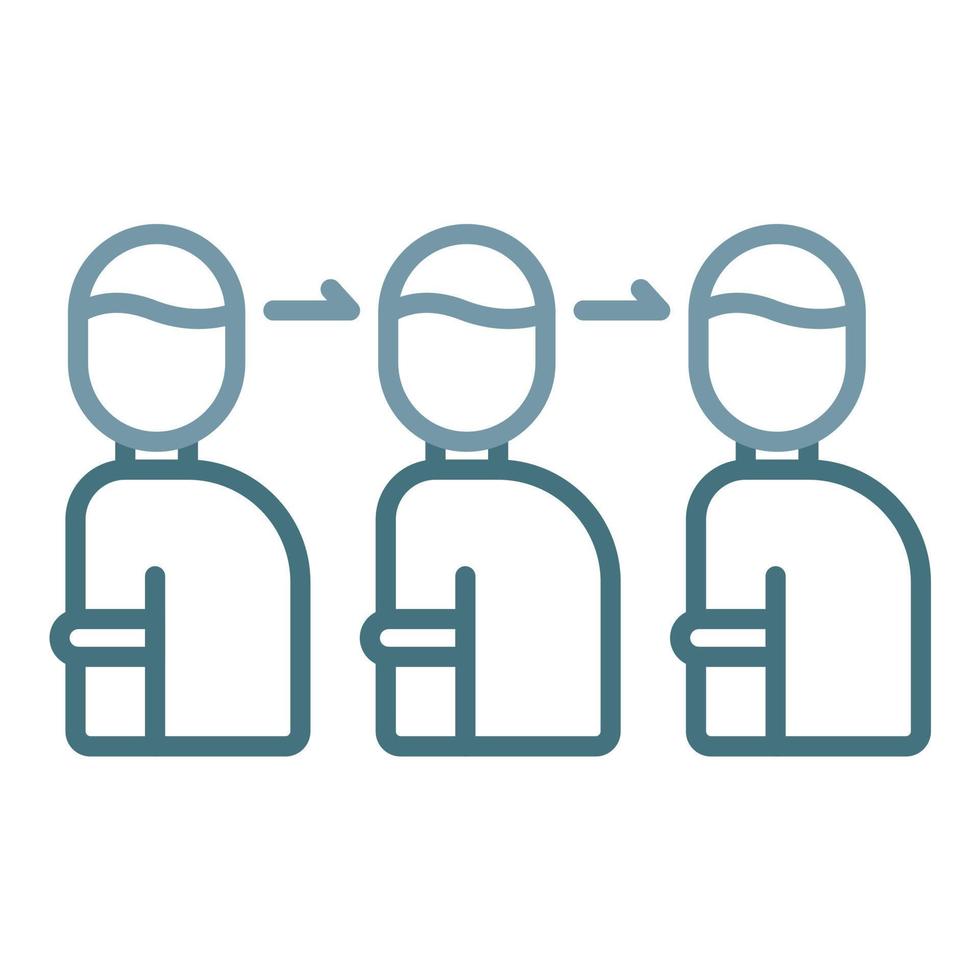 Queue Line Two Color Icon vector