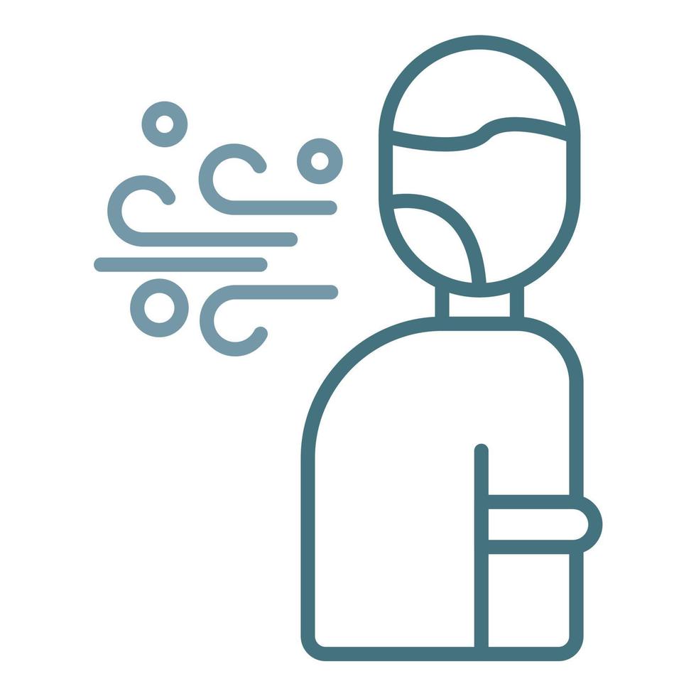 Shortness of Breath Line Two Color Icon vector