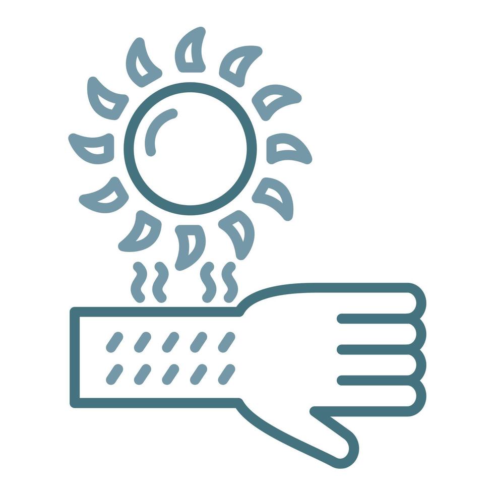 Sunburn Line Two Color Icon vector