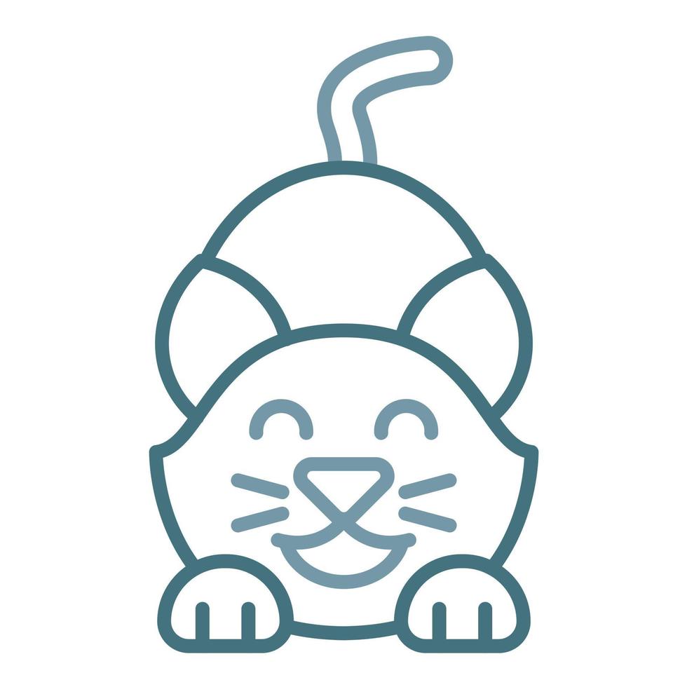 Cat Line Two Color Icon vector