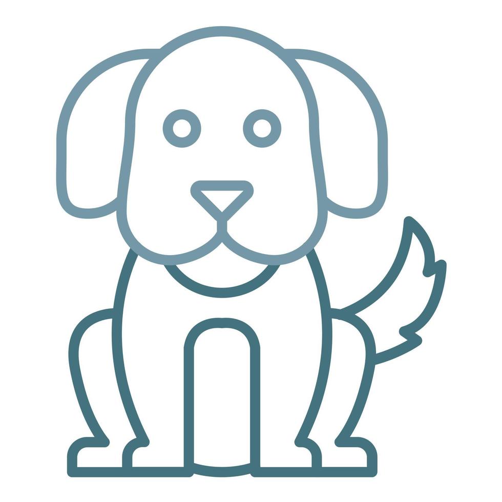 Dog Line Two Color Icon vector