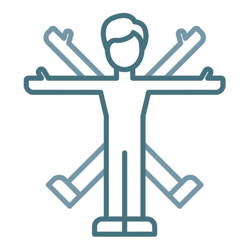 Ergonomic Line Two Color Icon vector