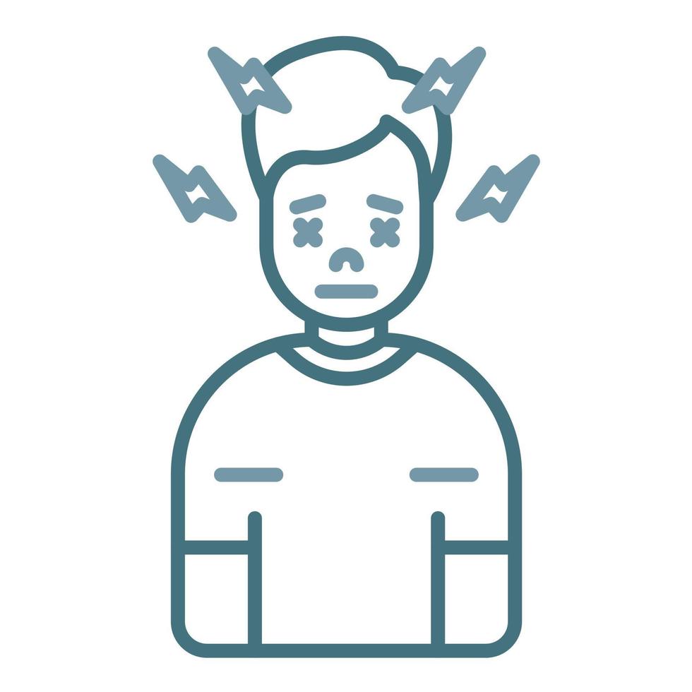 Discomfort Line Two Color Icon vector
