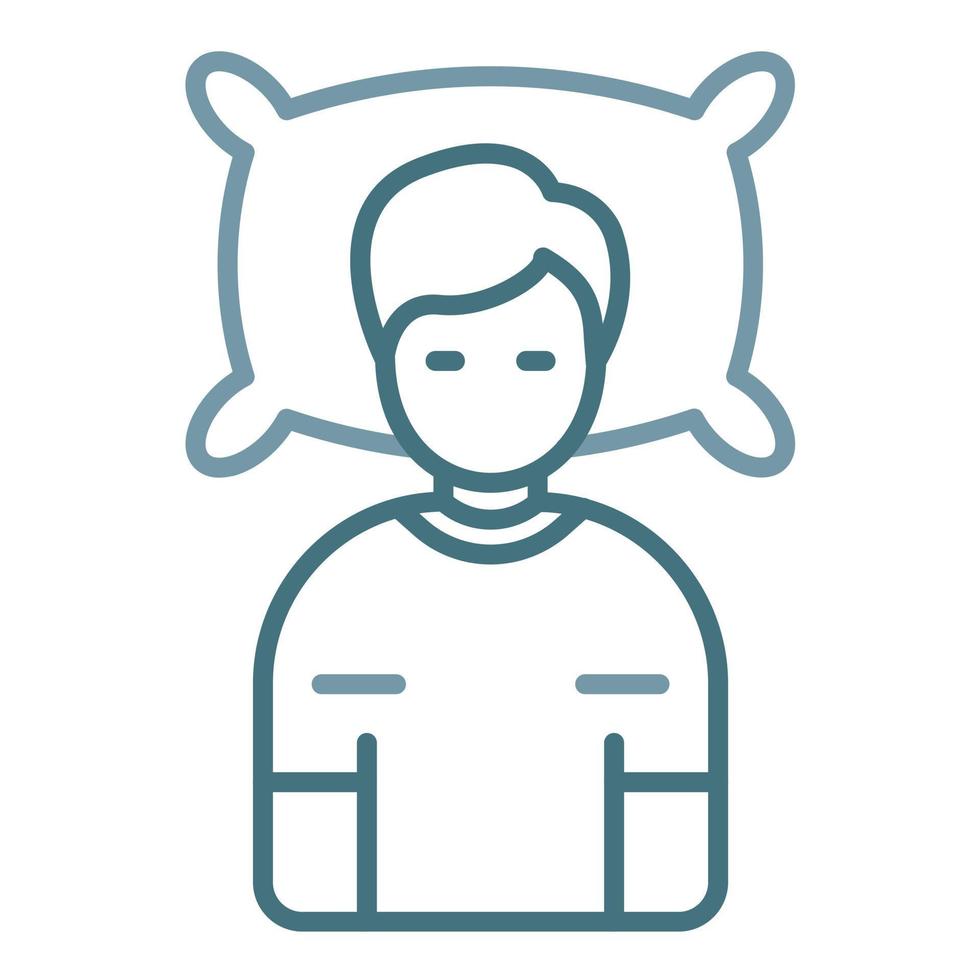 Lying Down Line Two Color Icon vector