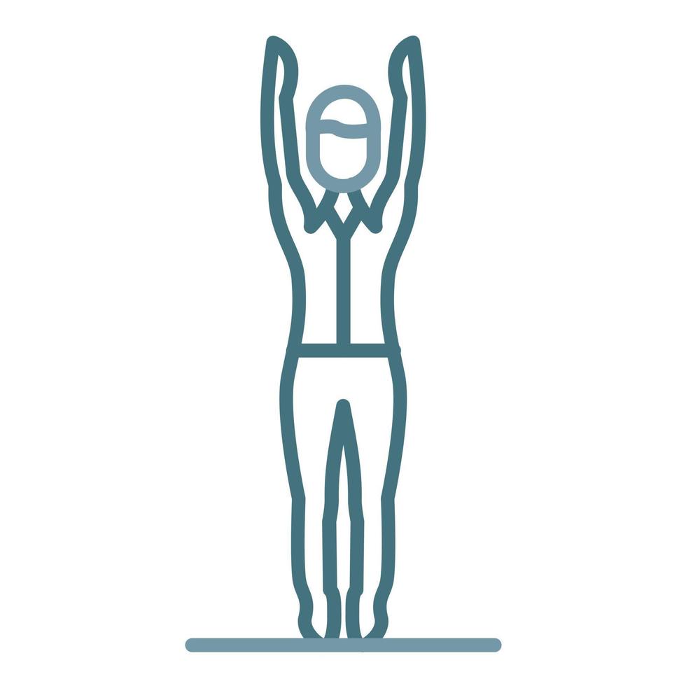 Stretching Arms Line Two Color Icon vector