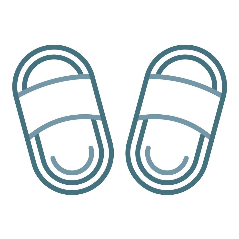 Slippers Line Two Color Icon vector