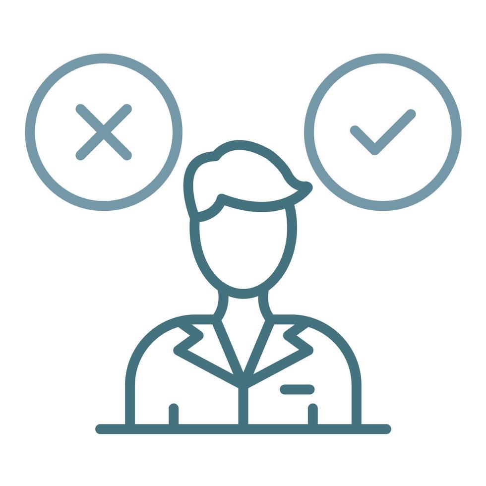 Conflicting Thoughts Line Two Color Icon vector