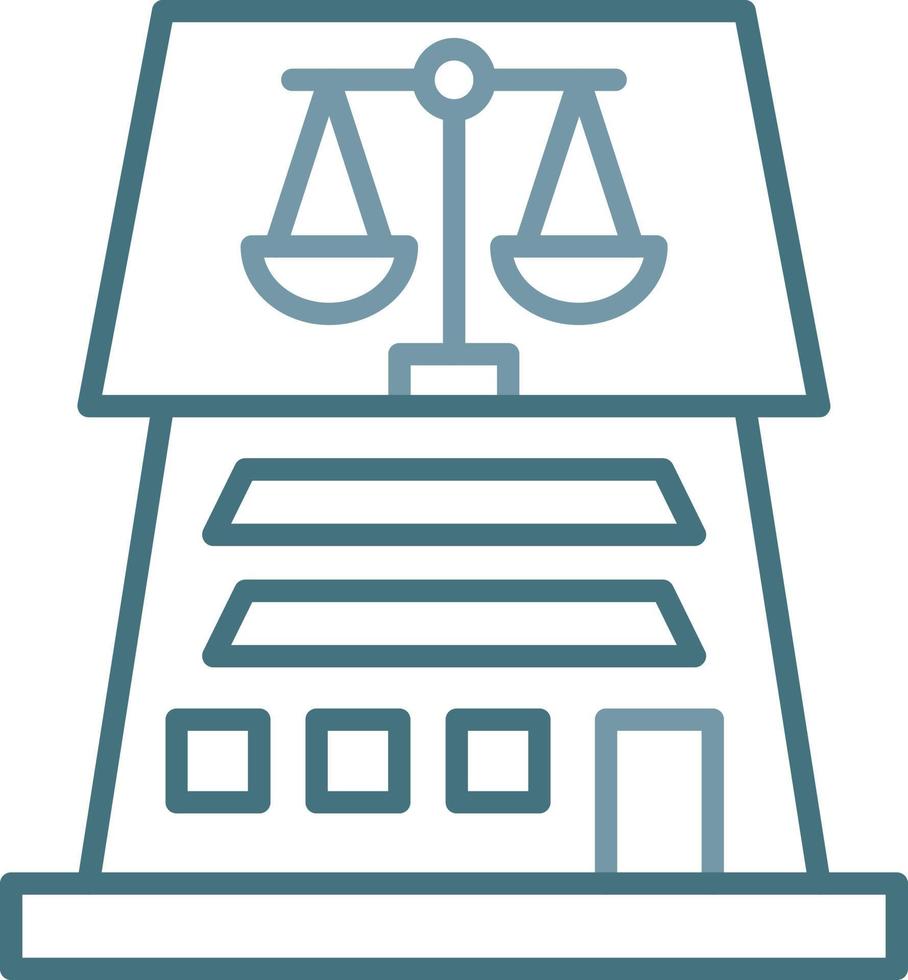 icono de dos colores de la línea del departamento de justicia vector