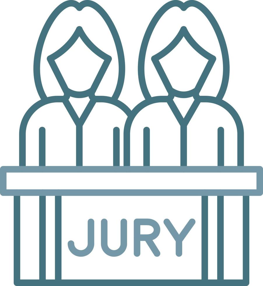 Juror Female Line Two Color Icon vector