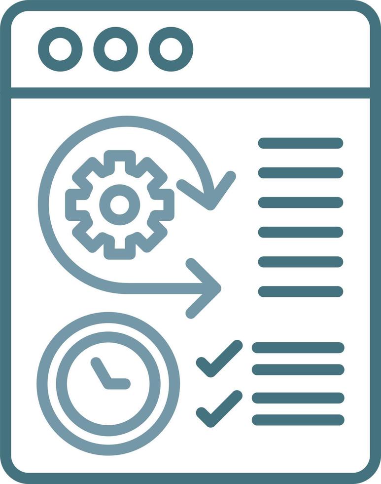 icono de dos colores de línea de desarrollo de software ágil vector