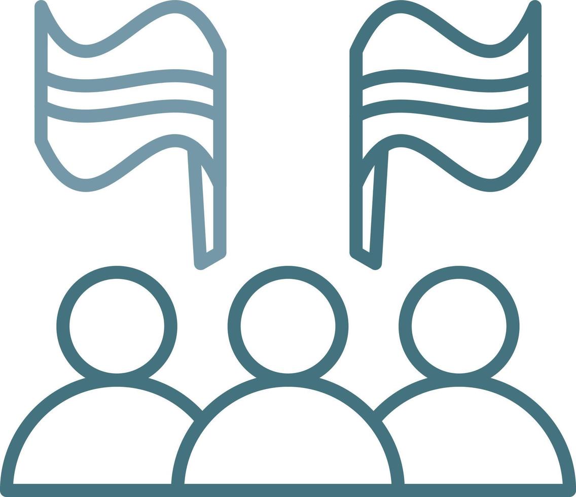 Team Building Line Two Color Icon vector
