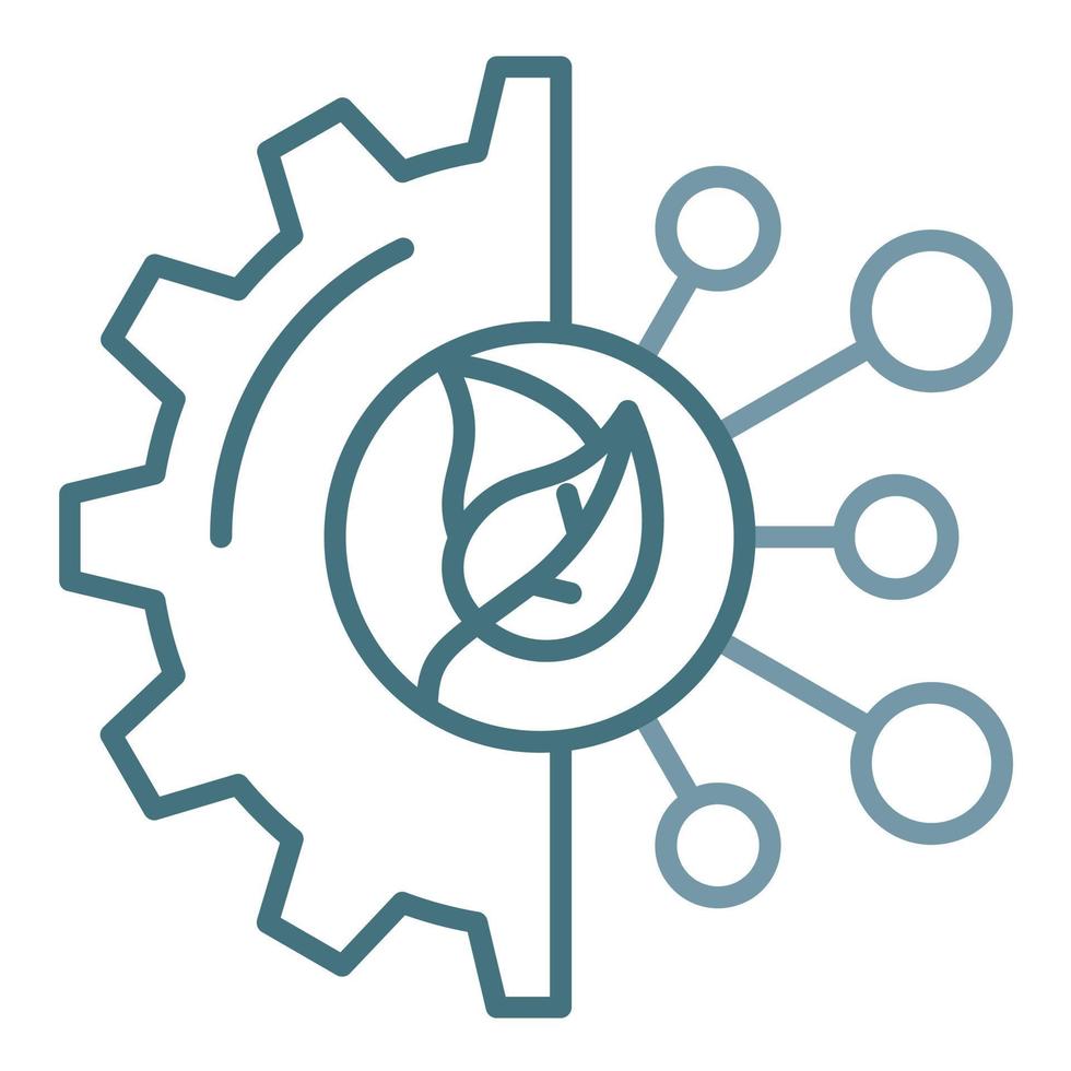 Sustainable Technology Line Two Color Icon vector