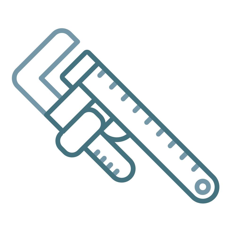 Pipe Wrench Line Two Color Icon vector