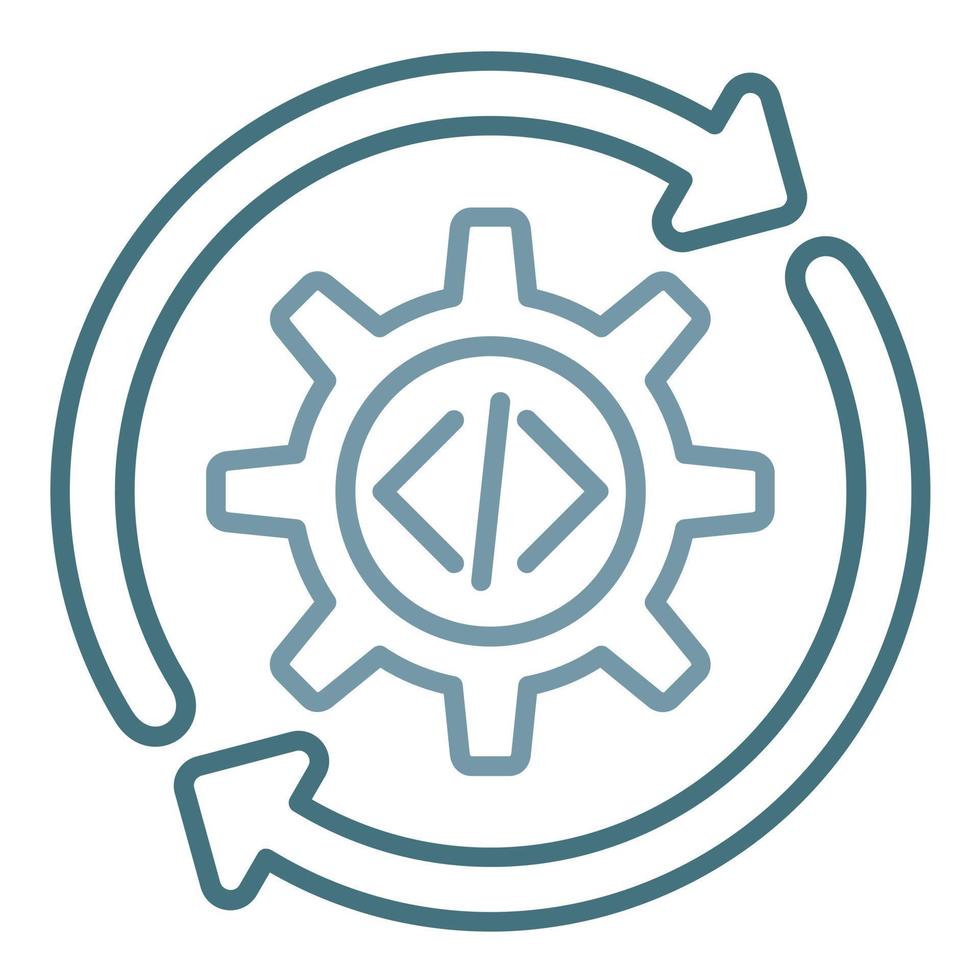 Continuous Integration Line Two Color Icon vector