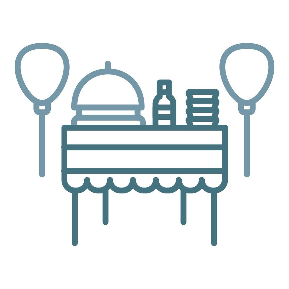 Social Event Catering Line Two Color Icon vector