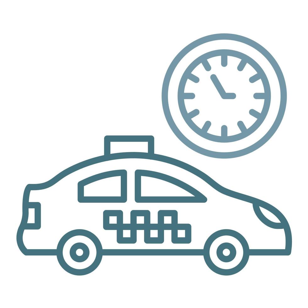 Busy Taxi Line Two Color Icon vector