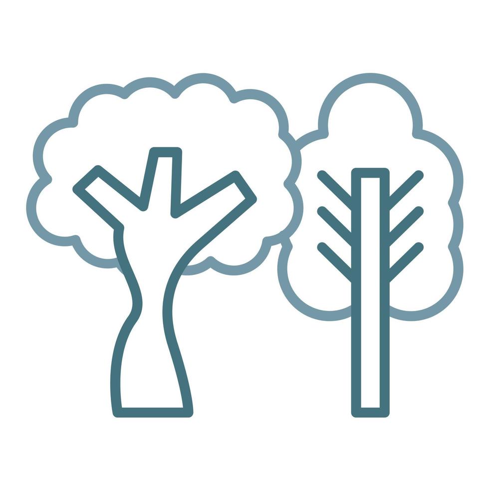 Deciduous Tree Line Two Color Icon vector