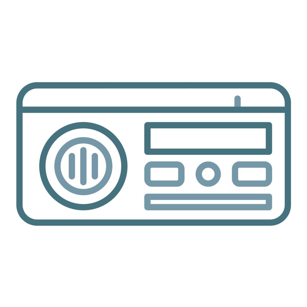 icono de línea de radio de dos colores vector