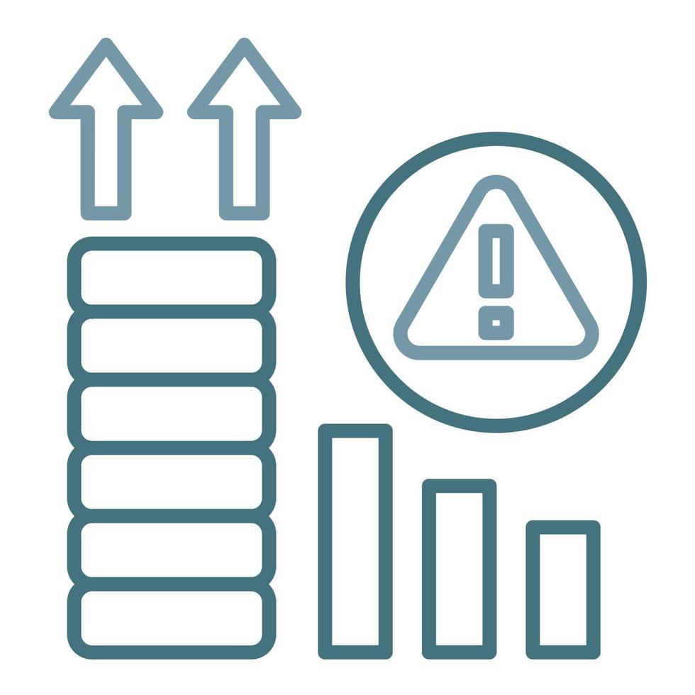 icono de dos colores de línea de inversión de riesgo vector