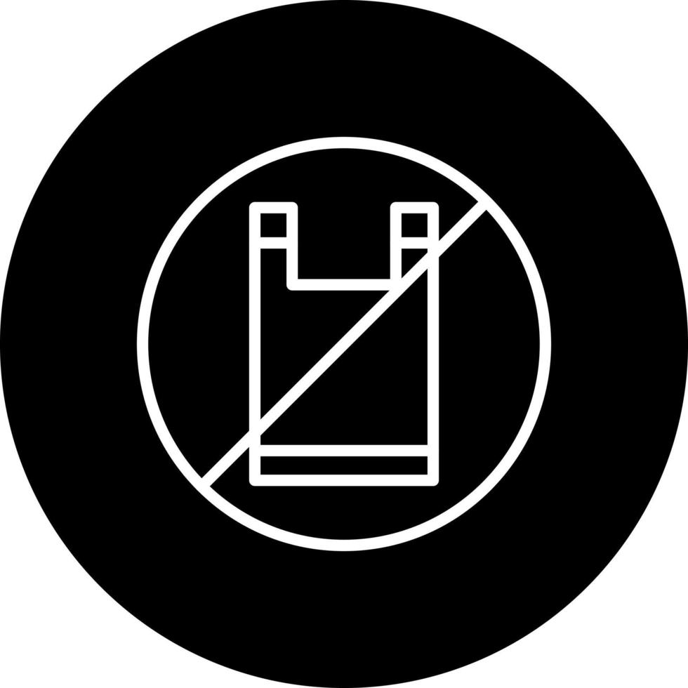 No Plastic Bag Vector Icon