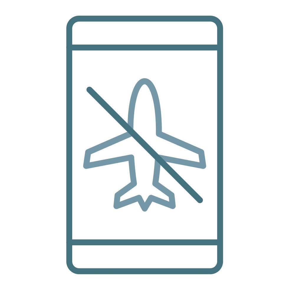 Airplane mode Inactive Line Two Color Icon vector