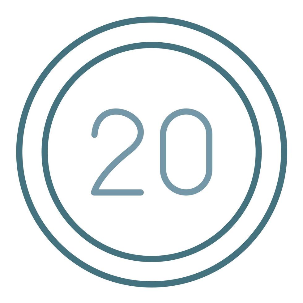 20 Speed Limit Line Two Color Icon vector