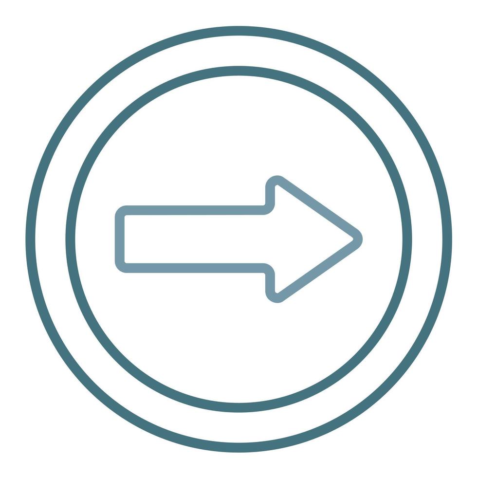 One Way Line Two Color Icon vector