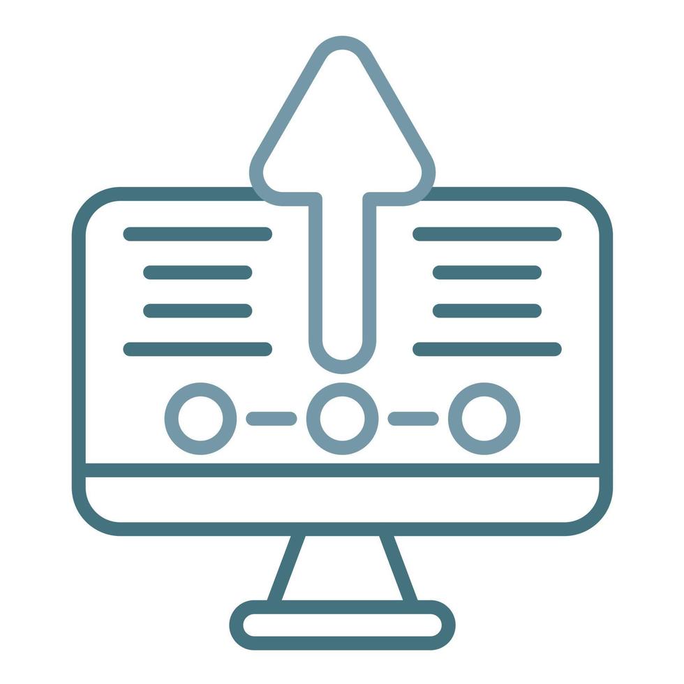 Upgrade Desktop Line Two Color Icon vector