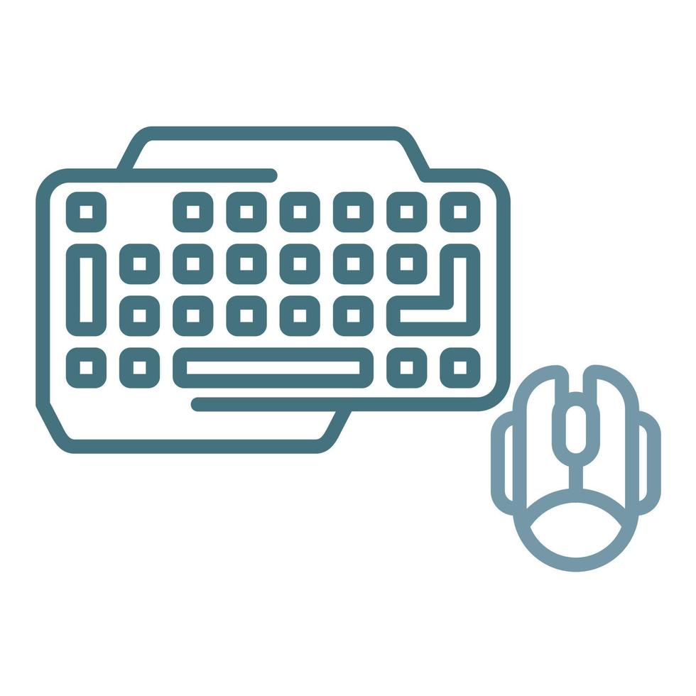 Gaming Keyboard And Mouse Line Two Color Icon vector