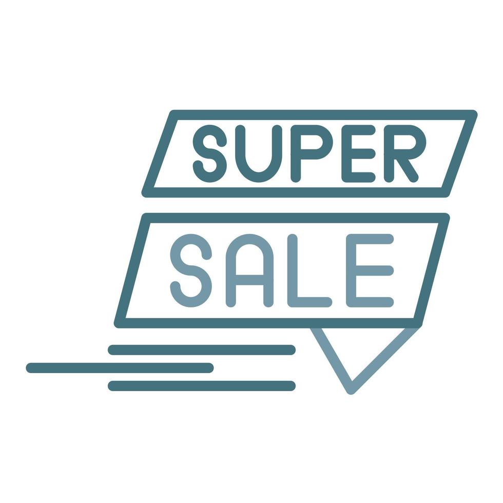 Super Sale Line Two Color Icon vector
