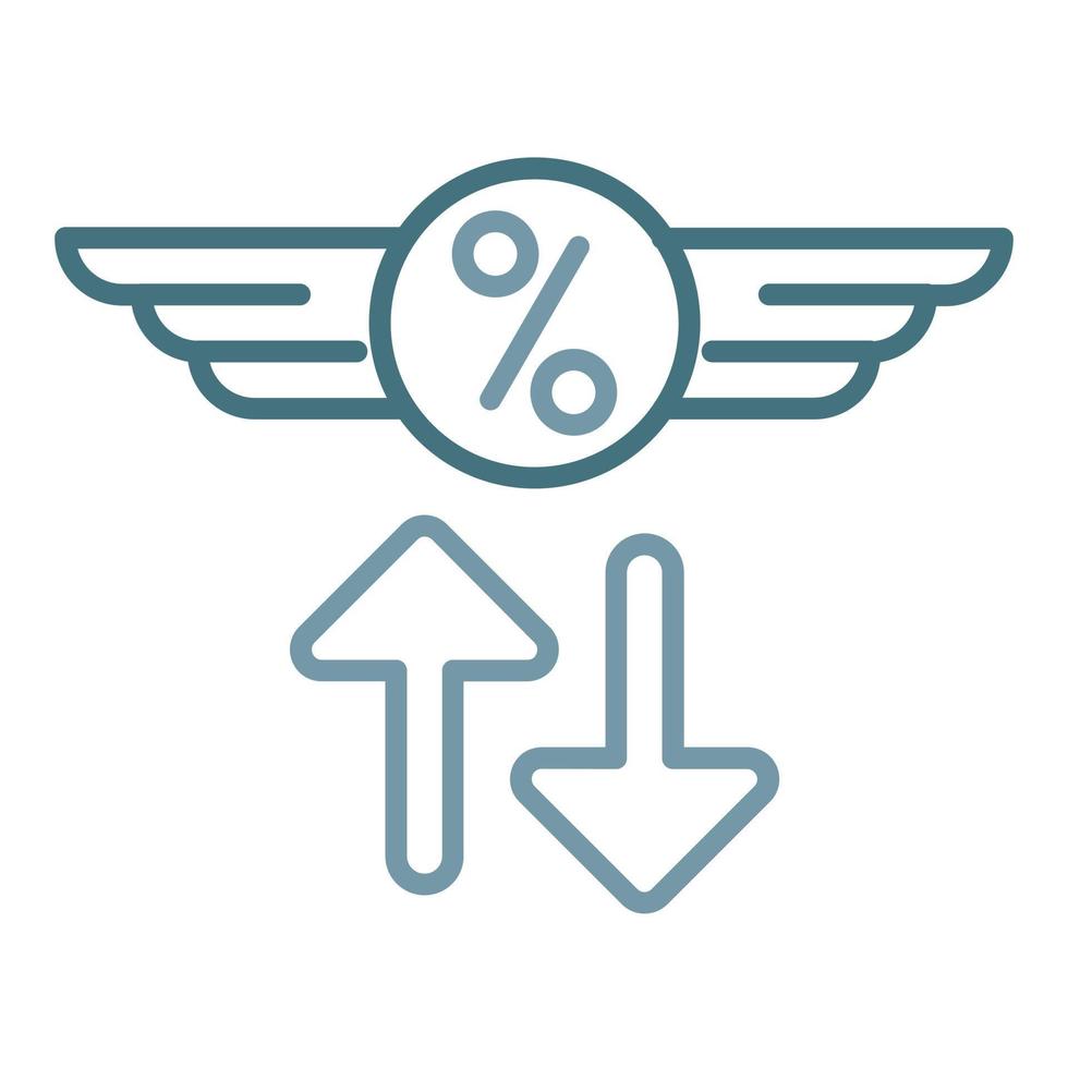 Floating Interest Rate Line Two Color Icon vector