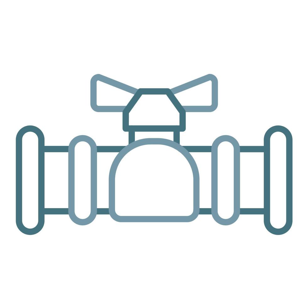 Saddle Valve Line Two Color Icon vector