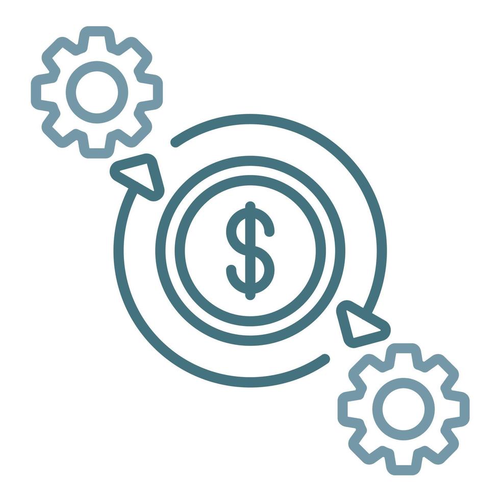 Procedure Cost Line Two Color Icon vector