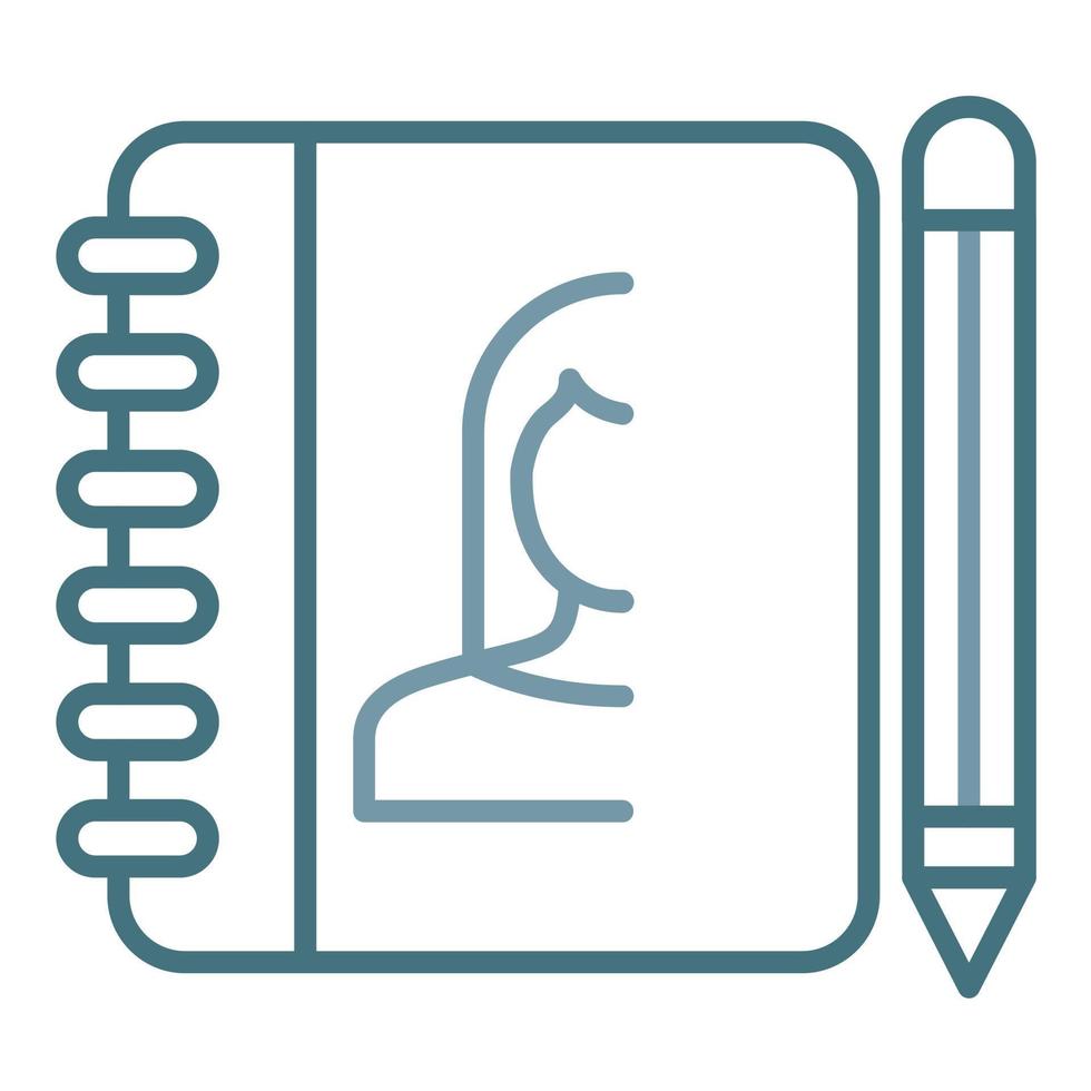 Sketchbook Line Two Color Icon vector